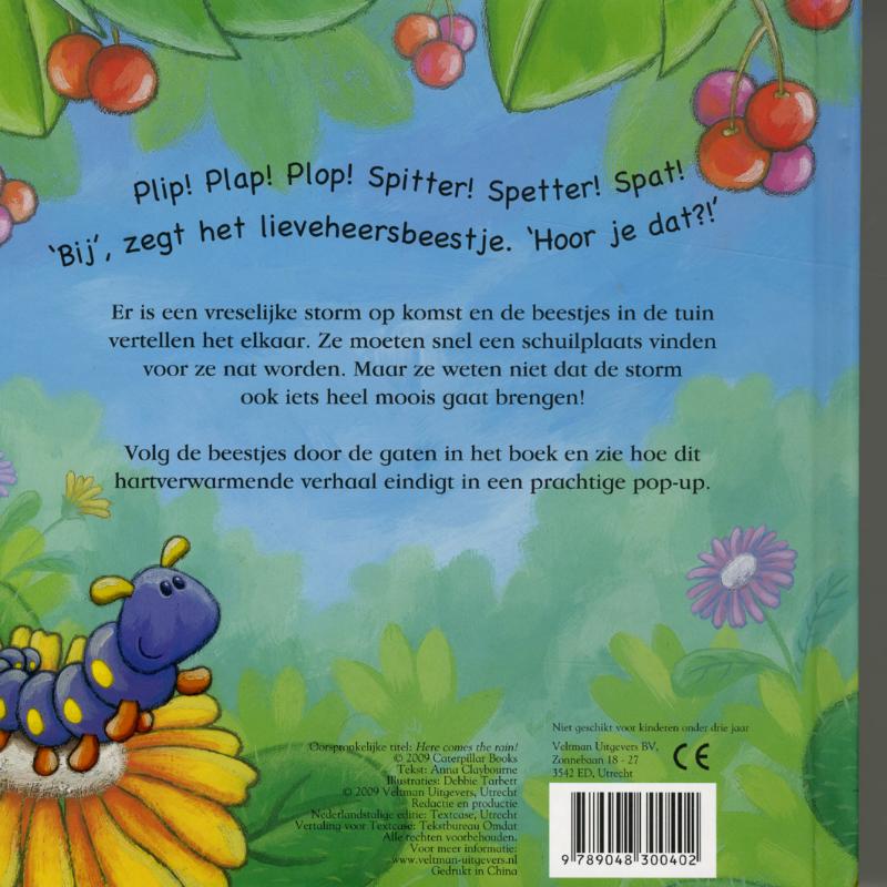 Achterkant van Het gaat regenen!
