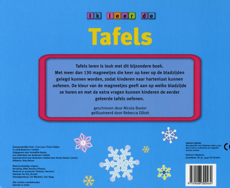 Achterkant van Ik leer de tafels