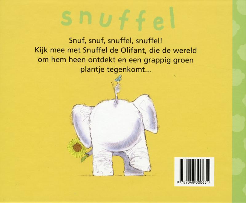 Achterkant van Snuffel en de bloem