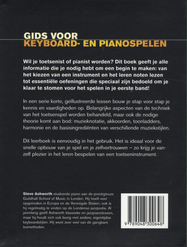 Achterkant van Gids voor keyboard- en pianospelen