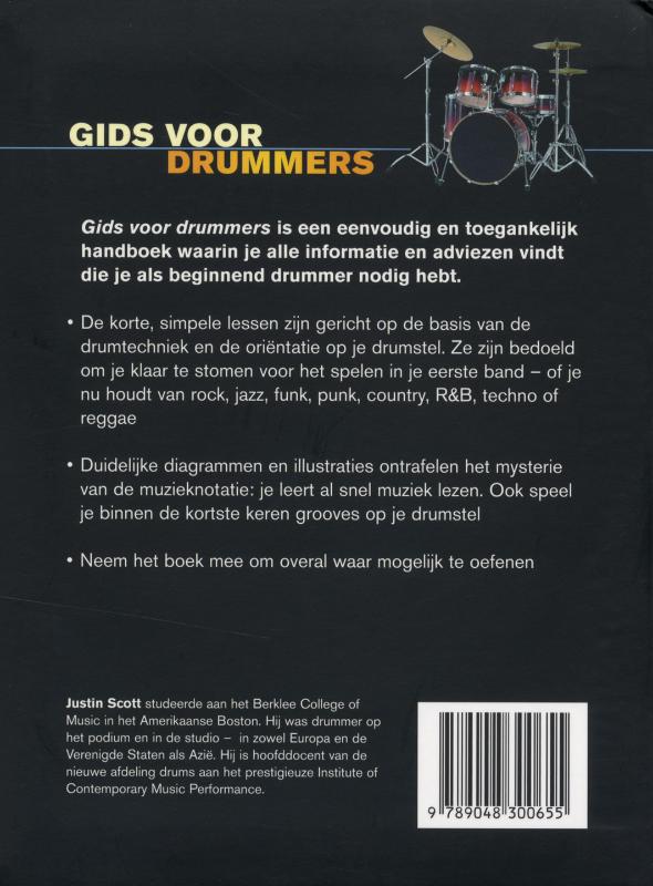 Achterkant van Gids voor drummers