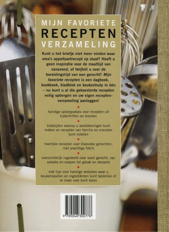 Achterkant van Mijn favoriete receptenverzameling