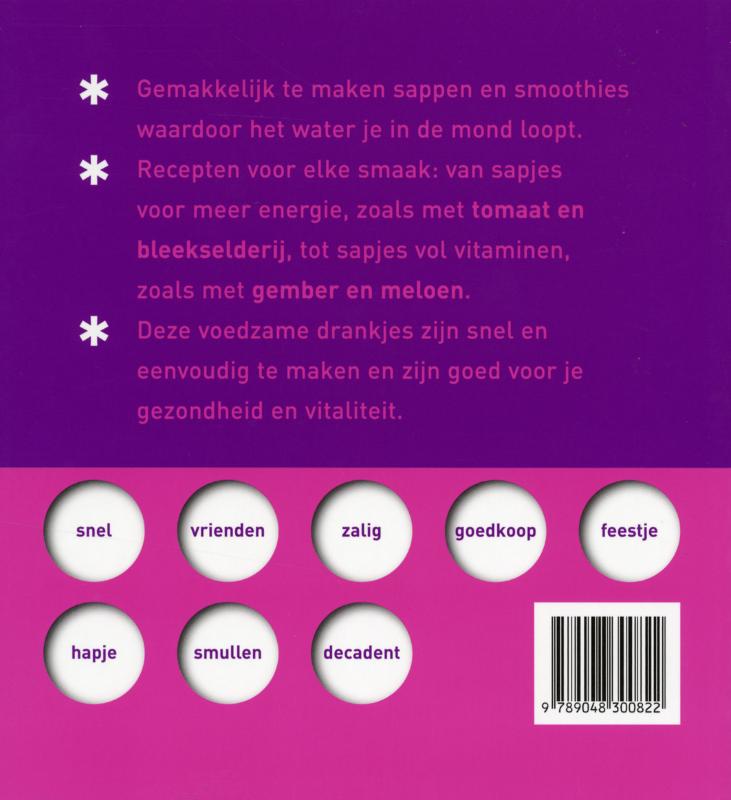 Achterkant van De studentengids voor sap & smoothie