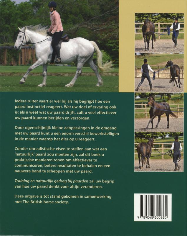 Achterkant van Training en natuurlijk gedrag bij paarden