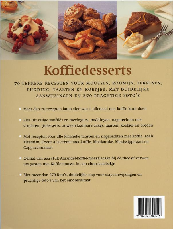 Achterkant van Koffiedesserts