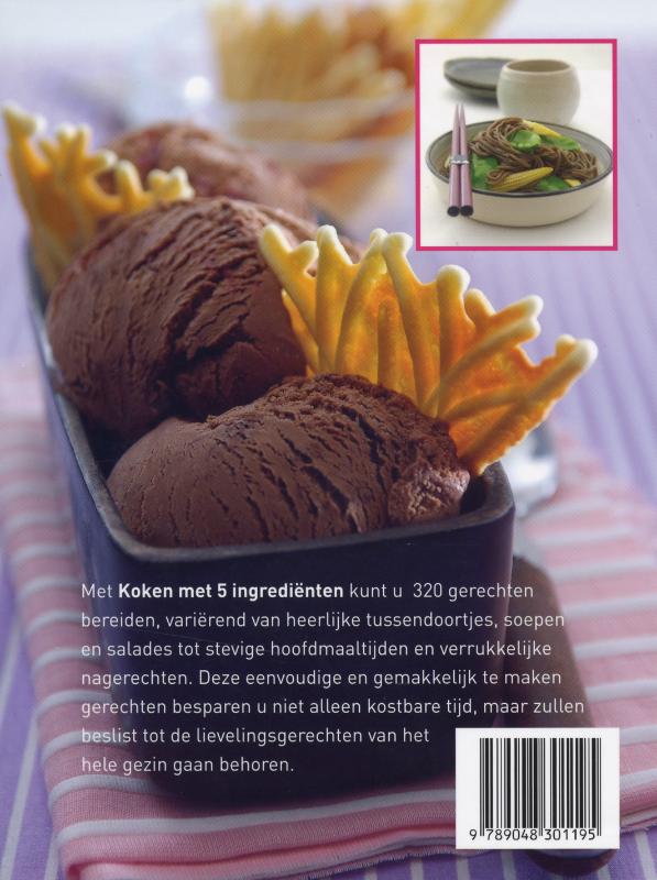 Achterkant van Koken met 5 ingrediënten