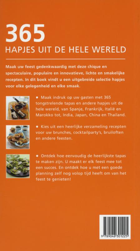 Achterkant van 365 hapjes uit de hele wereld
