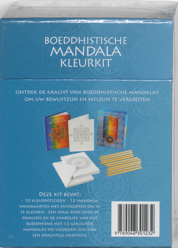 Achterkant van Boeddhistische Mandala kleurkit