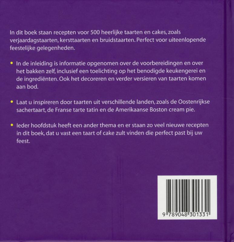 Achterkant van 500 taarten & cakes