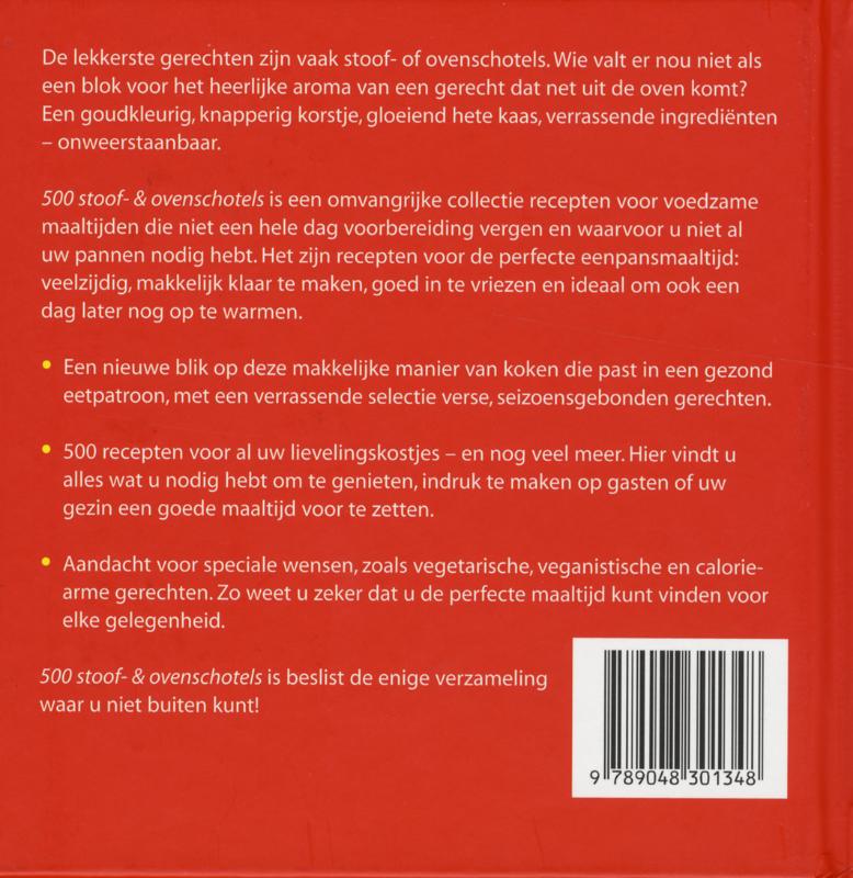 Achterkant van 500 stoof- & ovenschotels