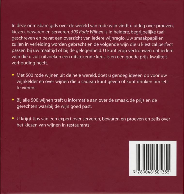 Achterkant van 500 rode wijnen