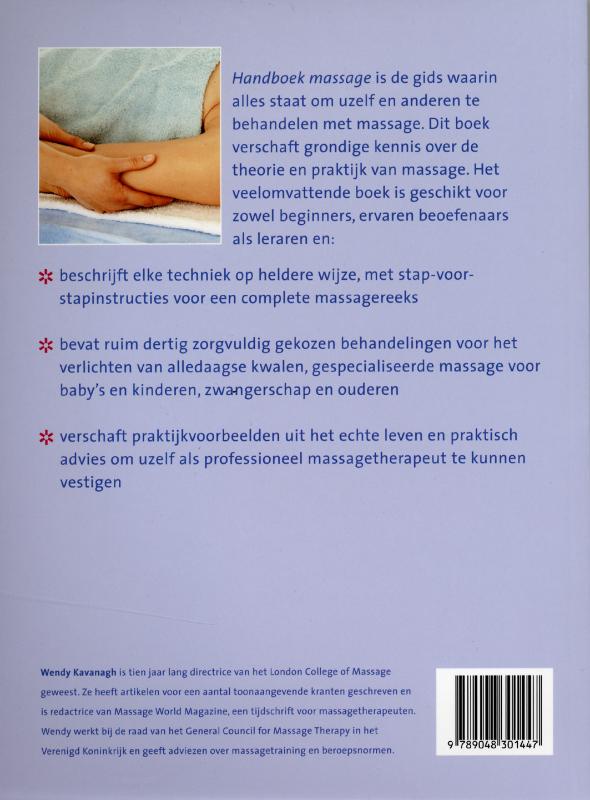 Achterkant van Handboek massage