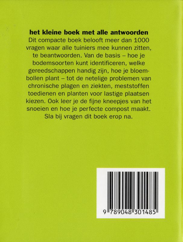 Achterkant van Het 1000 vragenboekje over tuinieren