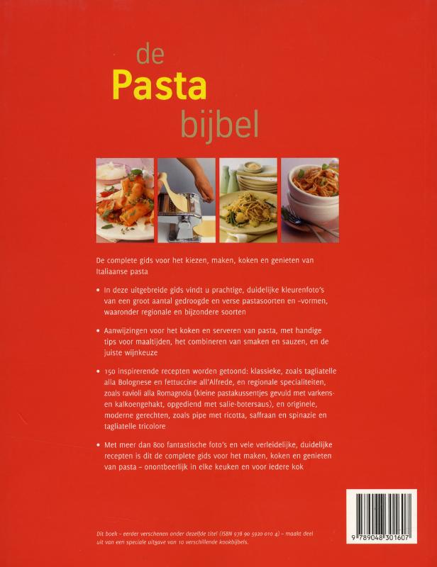 Achterkant van De Pasta bijbel