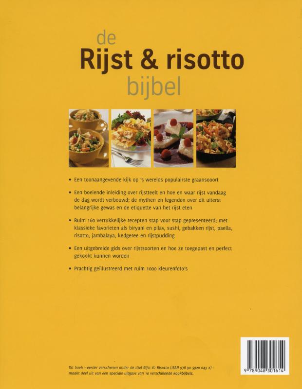Achterkant van De rijst- en risotto bijbel