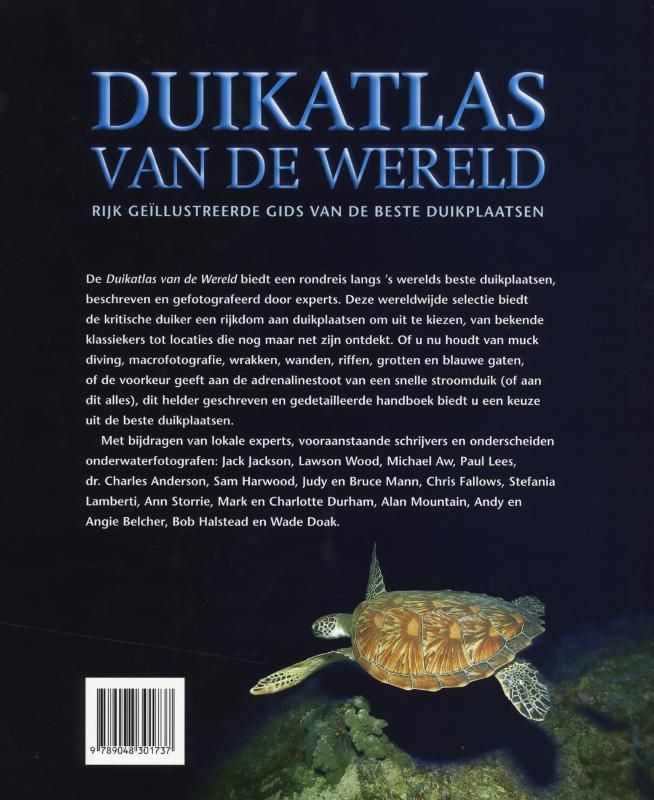 Achterkant van Duikatlas van de wereld