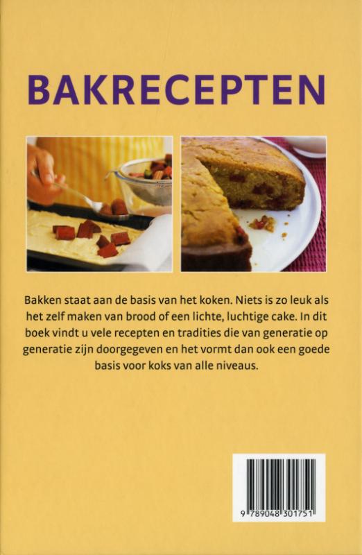 Achterkant van Bakrecepten