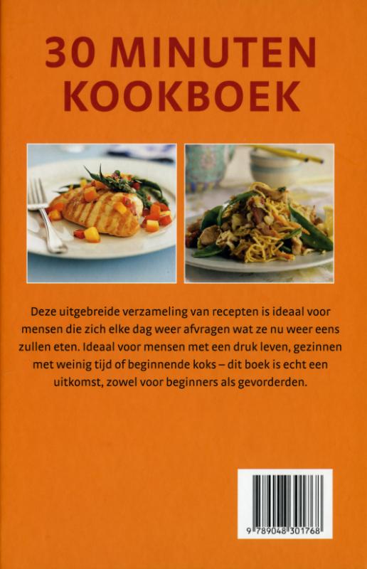 Achterkant van 30 minuten kookboek