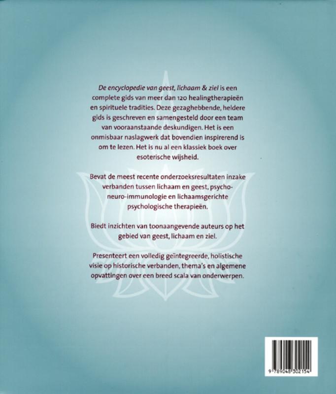 Achterkant van De encyclopedie van geest, lichaam & ziel