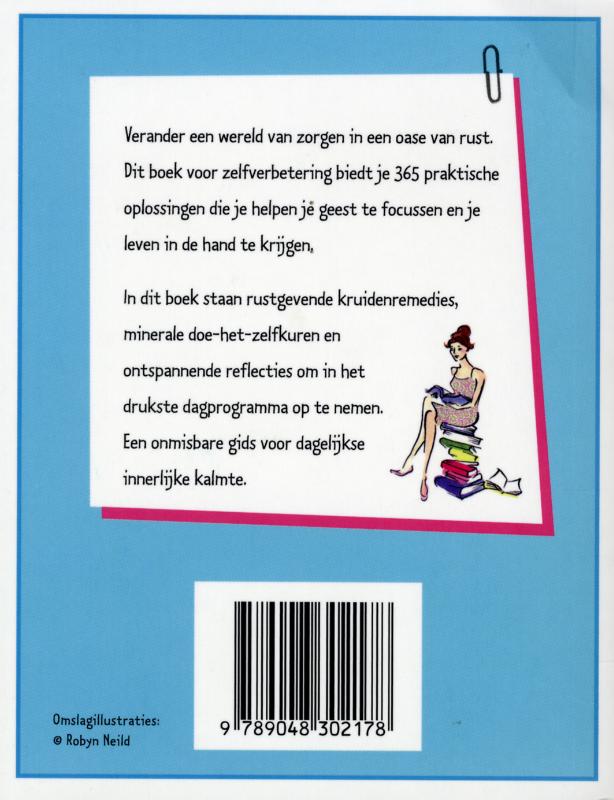 Achterkant van Elke dag: rust