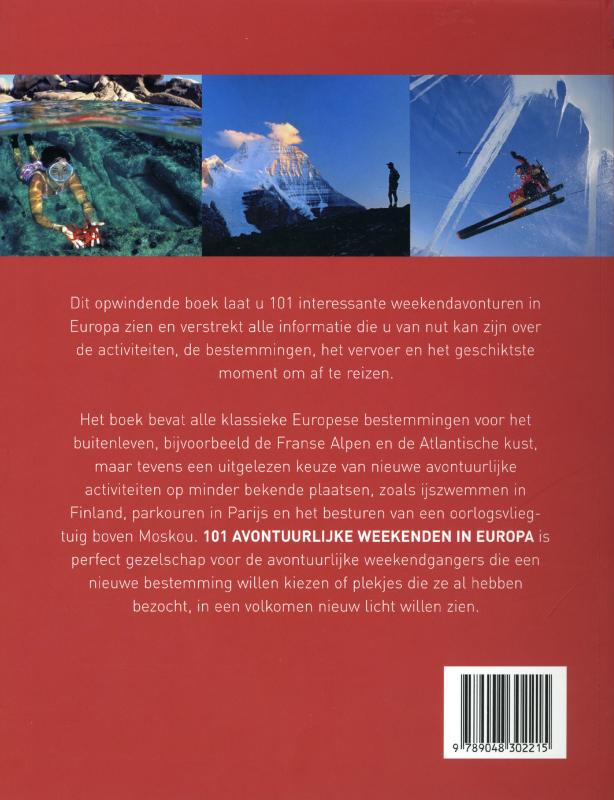 Achterkant van 101 avontuurlijke weekenden in Europa