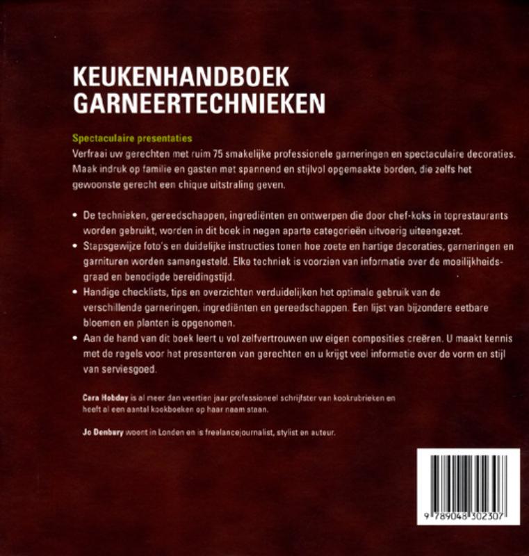 Achterkant van Keukenhandboek garneertechnieken