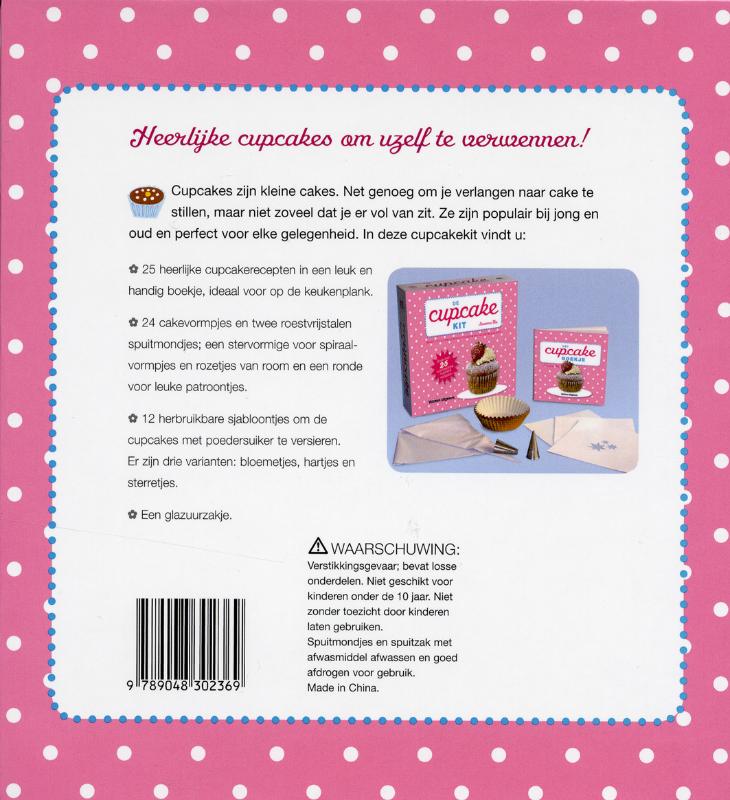 Achterkant van De cupcakekit