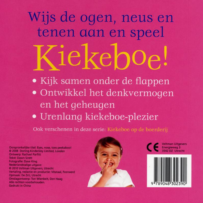 Achterkant van Kiekeboe ogen, neus, tenen