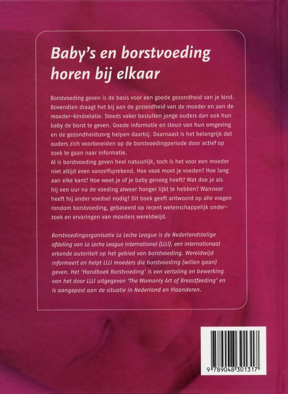Achterkant van Handboek Borstvoeding