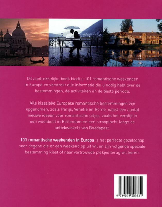 Achterkant van 101 romantische weekenden in Europa