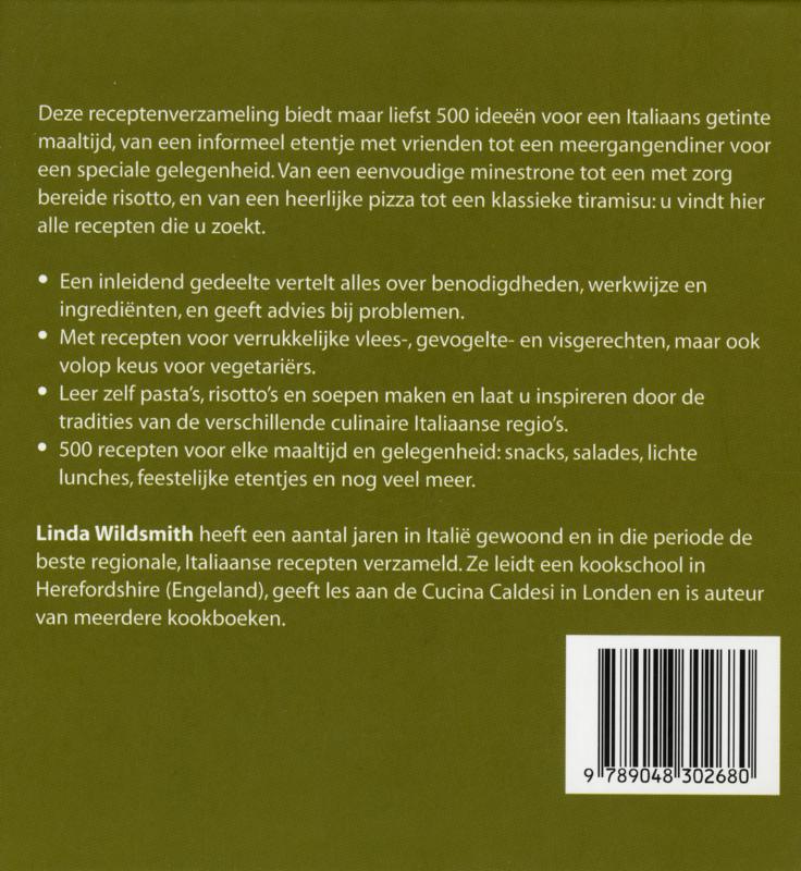 Achterkant van 500 Italiaanse gerechten