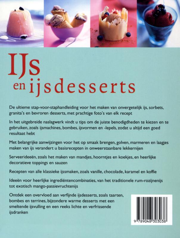 Achterkant van IJs en ijsdesserts