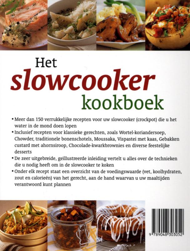Achterkant van Het slowcooker kookboek
