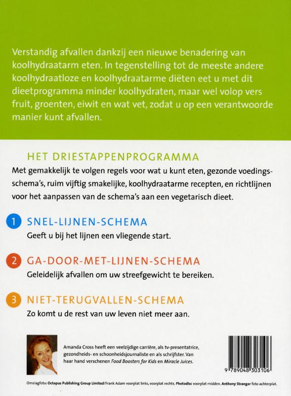 Achterkant van Verstandig afvallen met minder koolhydraten