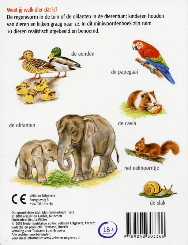 Achterkant van Mini-woordenboek Dieren