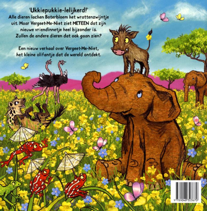 Achterkant van Vergeet-me-niet en mooie Boterbloem