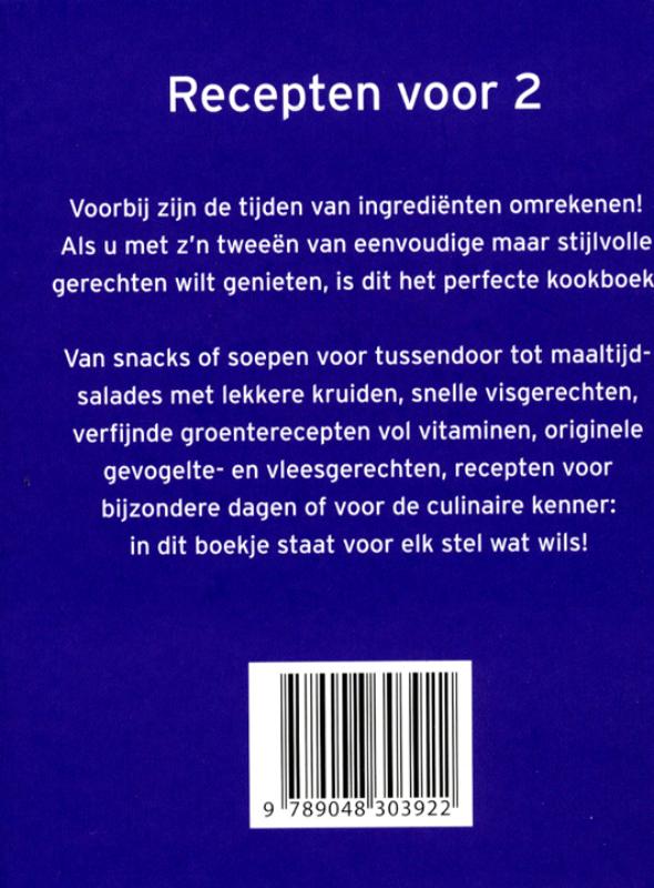 Achterkant van Recepten voor twee