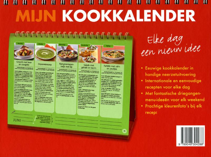 Achterkant van Mijn kookkalender