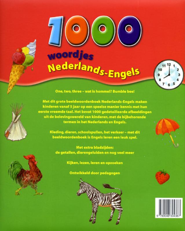 Achterkant van 1000 woordjes Nederlands-Engels