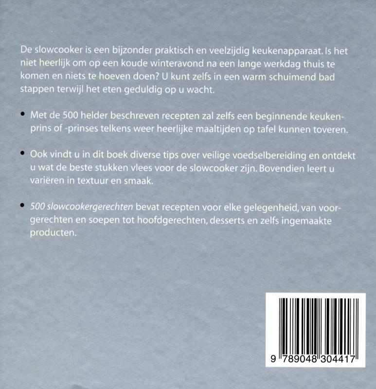 Achterkant van 500 slowcooker recepten