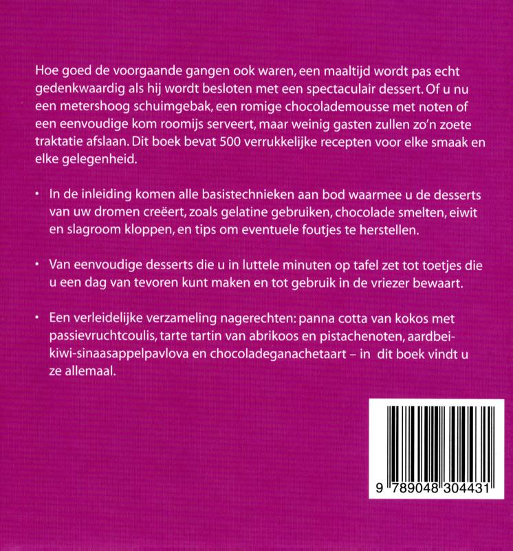 Achterkant van 500 Desserts