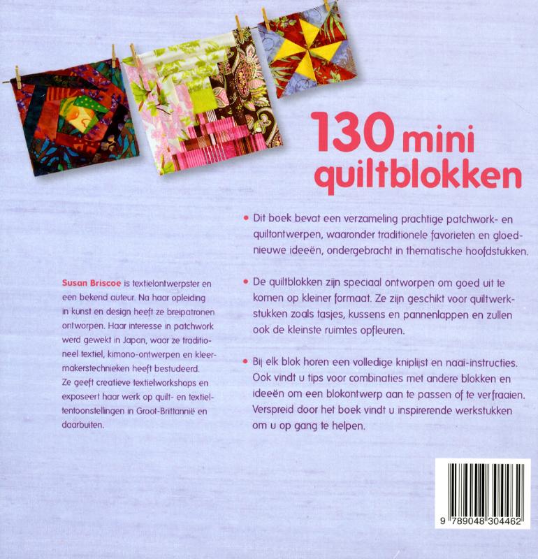 Achterkant van 130 miniquiltblokken
