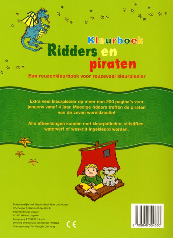 Achterkant van Kleurboek ridders en piraten