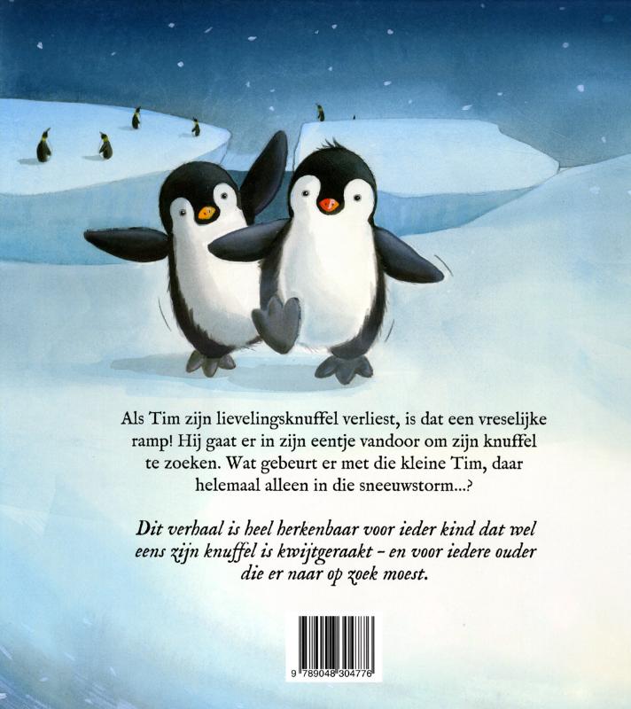 Achterkant van Kleine Pinguïn is zijn knuffel kwijt