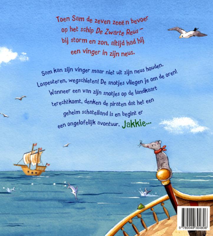 Achterkant van Sams super snot
