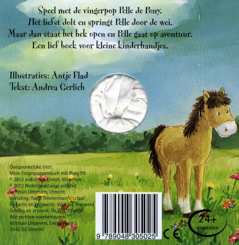 Achterkant van Mijn vingerpopboekje met Pelle de Pony