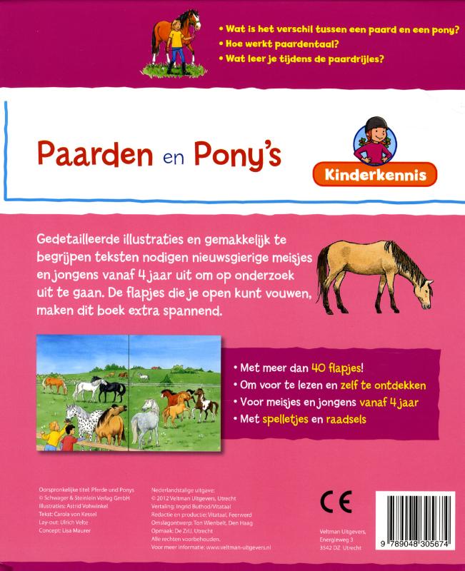 Achterkant van Kinderkennis - Paarden en pony's