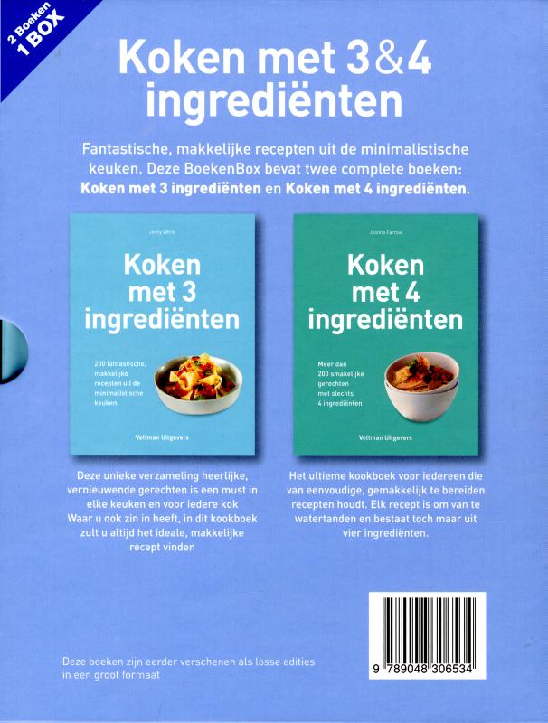 Achterkant van Koken met 3 & 4 ingredienten