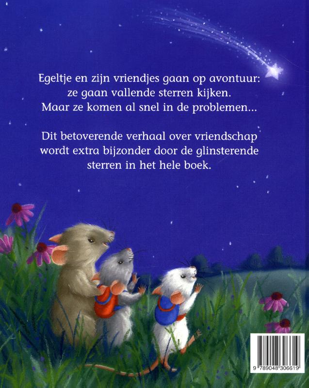 Achterkant van Egeltje en de vallende sterren