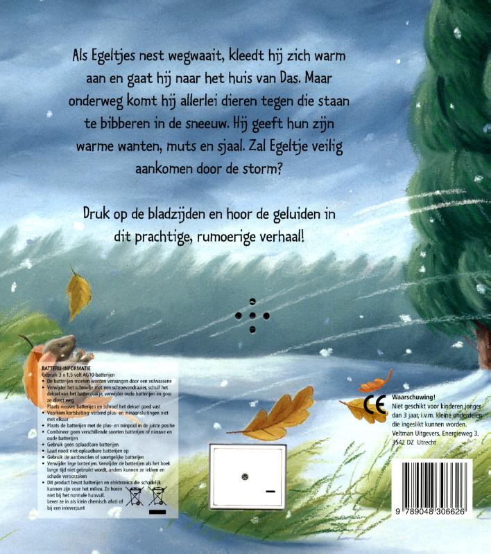 Achterkant van Egeltje in de storm